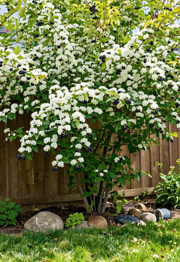 16 Front Yard Bushes Ideas With Structured Beauty - 8. Chokeberry: Berry Beautiful 1