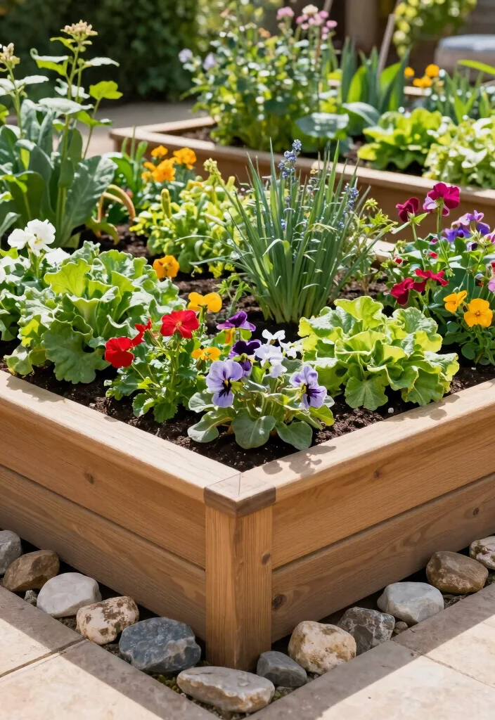 16 Front Yard No Grass Landscaping Ideas With Modern Appeal - 10. Raised Garden Beds for Vegetables and Flowers 1