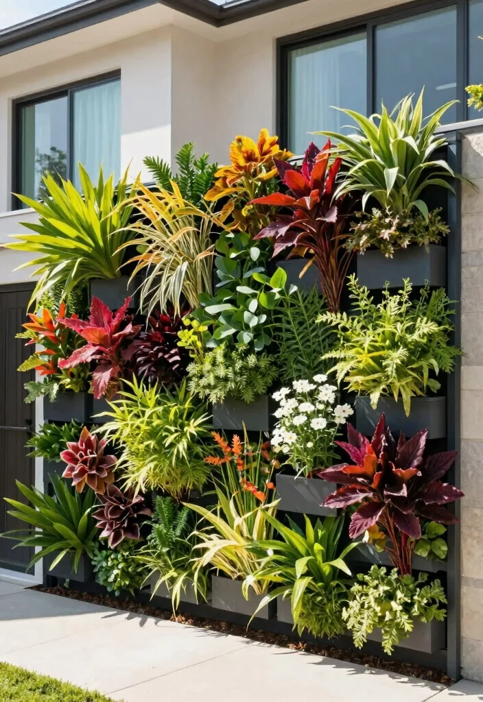 16 Front Yard No Grass Landscaping Ideas With Modern Appeal - 13. Living Wall Fences 1