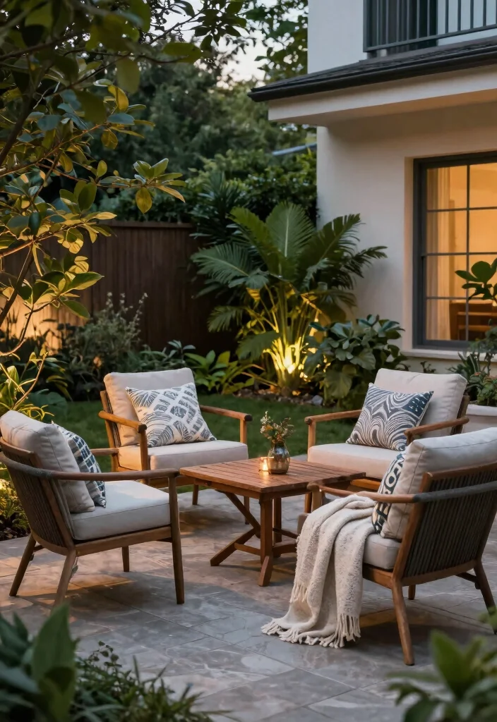 16 Front Yard No Grass Landscaping Ideas With Modern Appeal - 15. Cozy Seating Areas 1