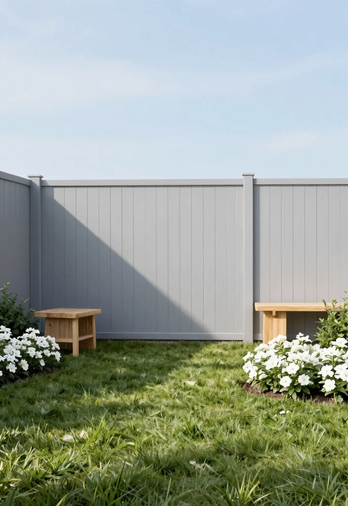 16 Grey Fence Paint Ideas With Modern Edge - 1. Elegant Light Grey for Minimalist Charm 1
