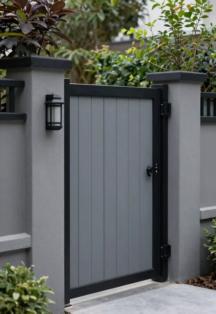 16 Grey Fence Paint Ideas With Modern Edge - 13. Grey and Black for a Sophisticated Duo 1