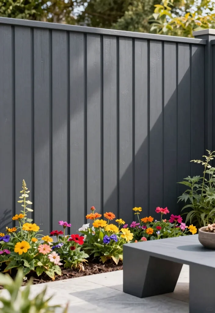 16 Grey Fence Paint Ideas With Modern Edge - 2. Sleek Charcoal for Bold Statements 1