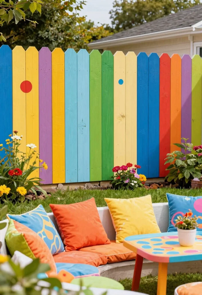 16 Modern Fence Design Wood Ideas With Sleek Lines 13 16 Modern Fence Design Wood Ideas With Sleek Lines - 13. Colorful Painted Fence for a Fun Vibe 1