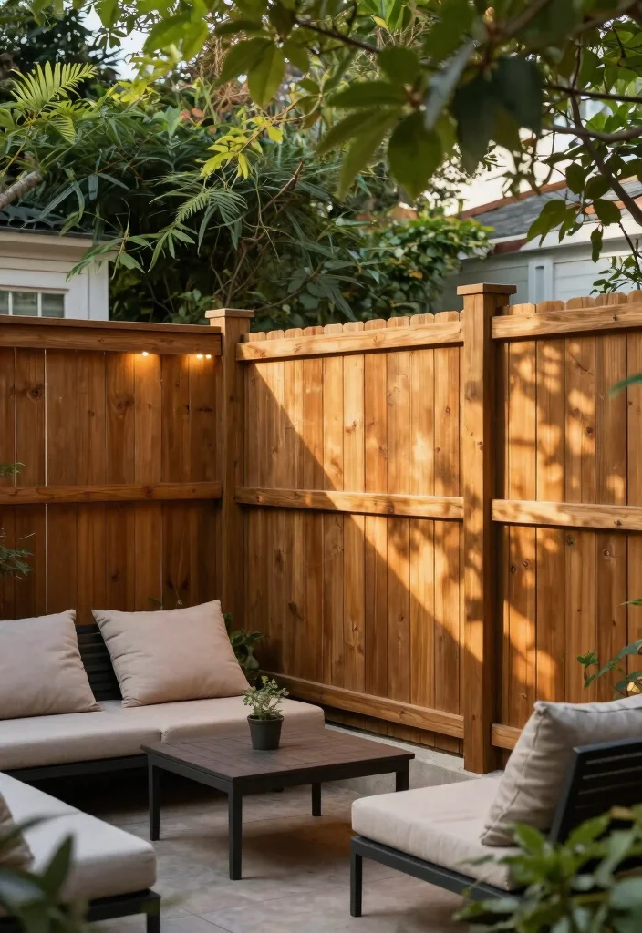 16 Modern Fence Design Wood Ideas With Sleek Lines 5 16 Modern Fence Design Wood Ideas With Sleek Lines - 5. Semi-Privacy Fence for a Cozy Feel 1