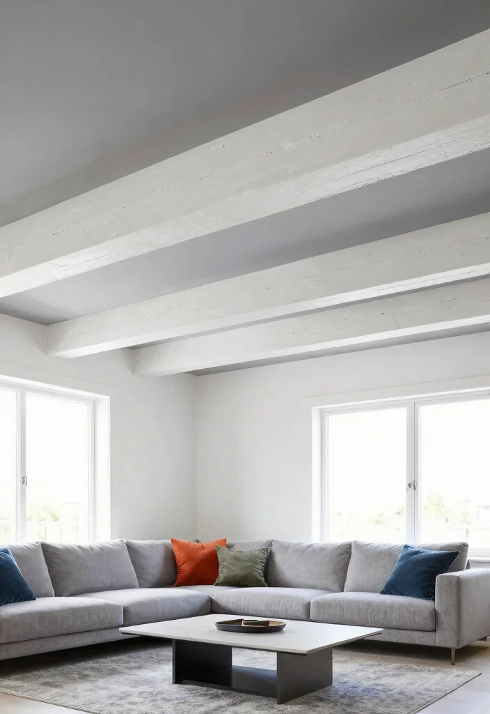 16 Room Pop Design Ceiling Ideas That Elevate Interiors - 14. Painted Beams for a Chic Look 1