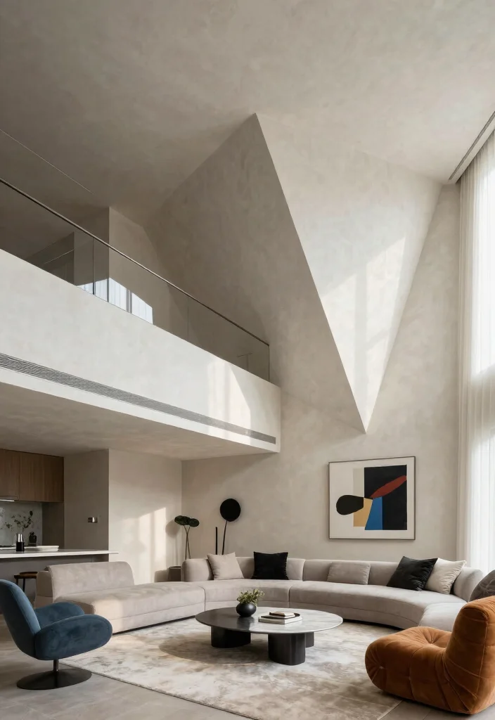 16 Room Pop Design Ceiling Ideas That Elevate Interiors - 16. Unconventional Ceiling Shapes 1