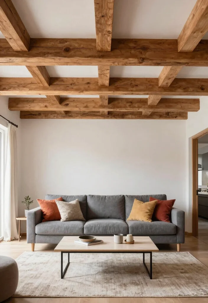 16 Room Pop Design Ceiling Ideas That Elevate Interiors - 2. Wooden Beams for Rustic Charm 1