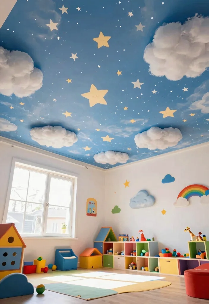 16 Room Pop Design Ceiling Ideas That Elevate Interiors - 7. Artistic Ceiling Murals 1