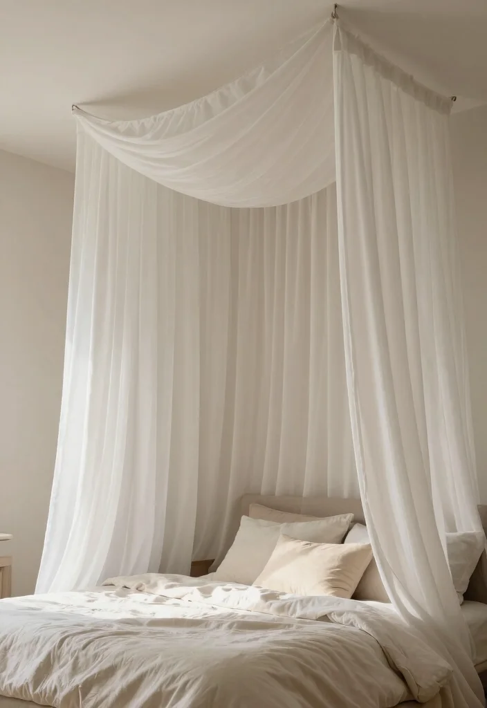 16 Room Pop Design Ceiling Ideas That Elevate Interiors - 9. Soft Drapery for a Cozy Feel 1