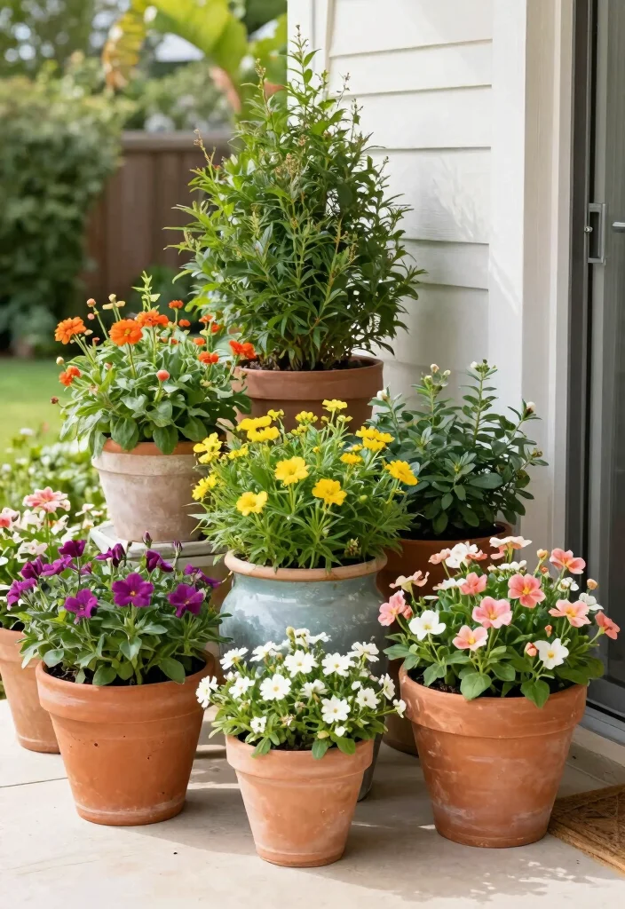 16 Simple Landscaping Front Yard 2026 Trending Ideas That Look Polished - 12. Container Gardens 1