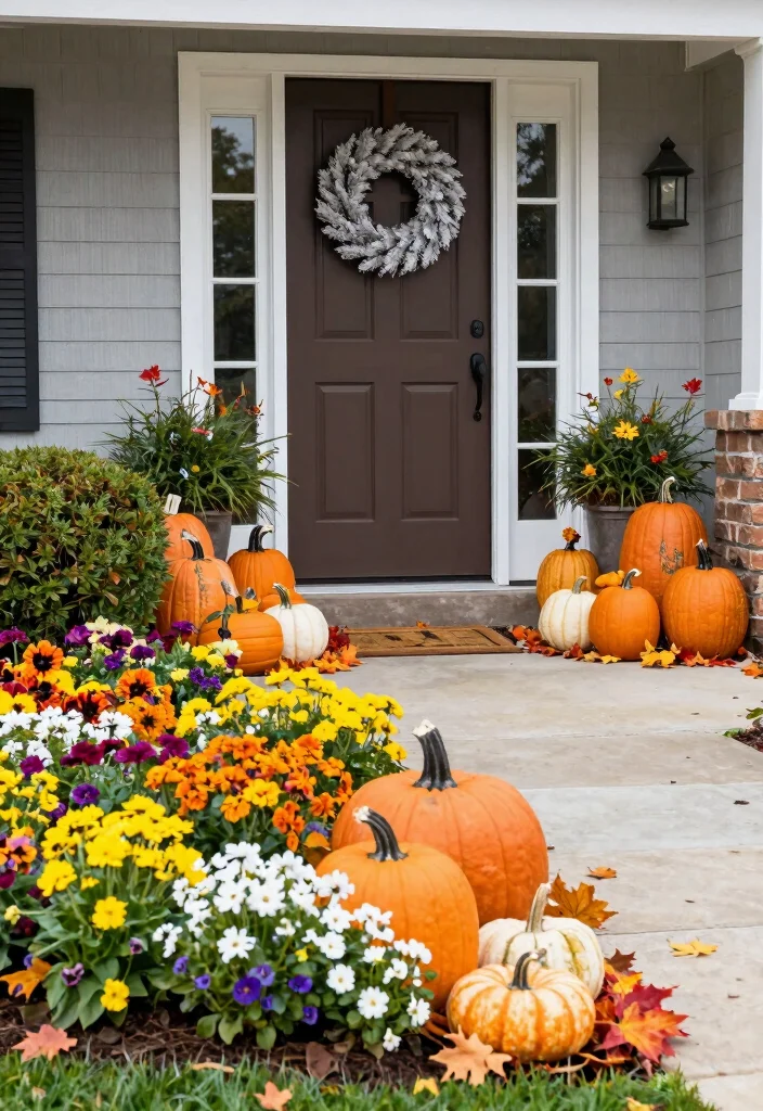 16 Simple Landscaping Front Yard 2026 Trending Ideas That Look Polished - 16. Seasonal Displays 1