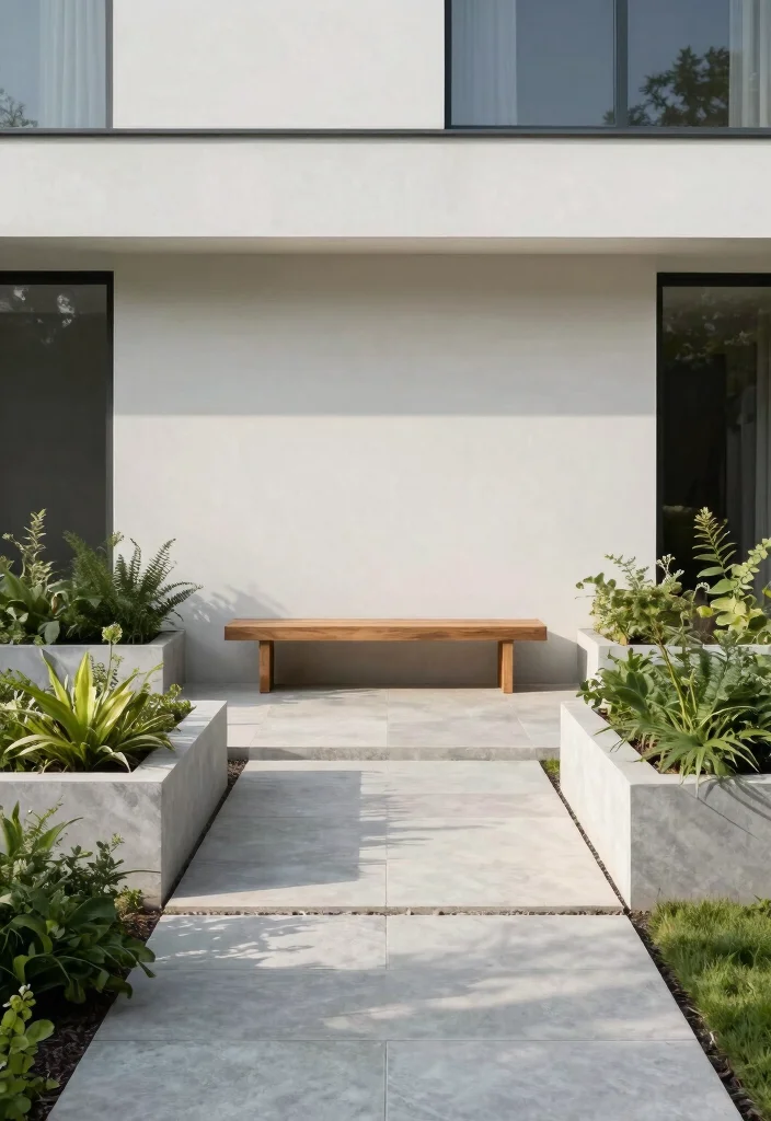 16 Simple Landscaping Front Yard 2026 Trending Ideas That Look Polished - 5. Minimalist Hardscapes 1