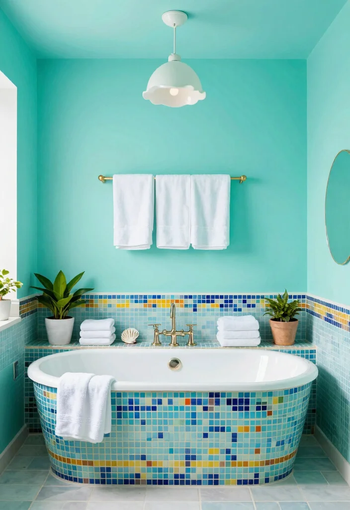 16 Wall and Ceiling Same Color Ideas With Seamless Style 10 16 Wall and Ceiling Same Color Ideas With Seamless Style - 10. Playful Turquoise 1