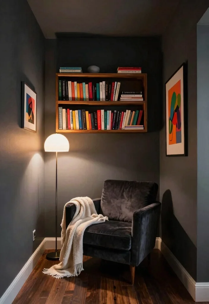 16 Wall and Ceiling Same Color Ideas With Seamless Style 2 16 Wall and Ceiling Same Color Ideas With Seamless Style - 2. Bold Charcoal Elegance 1