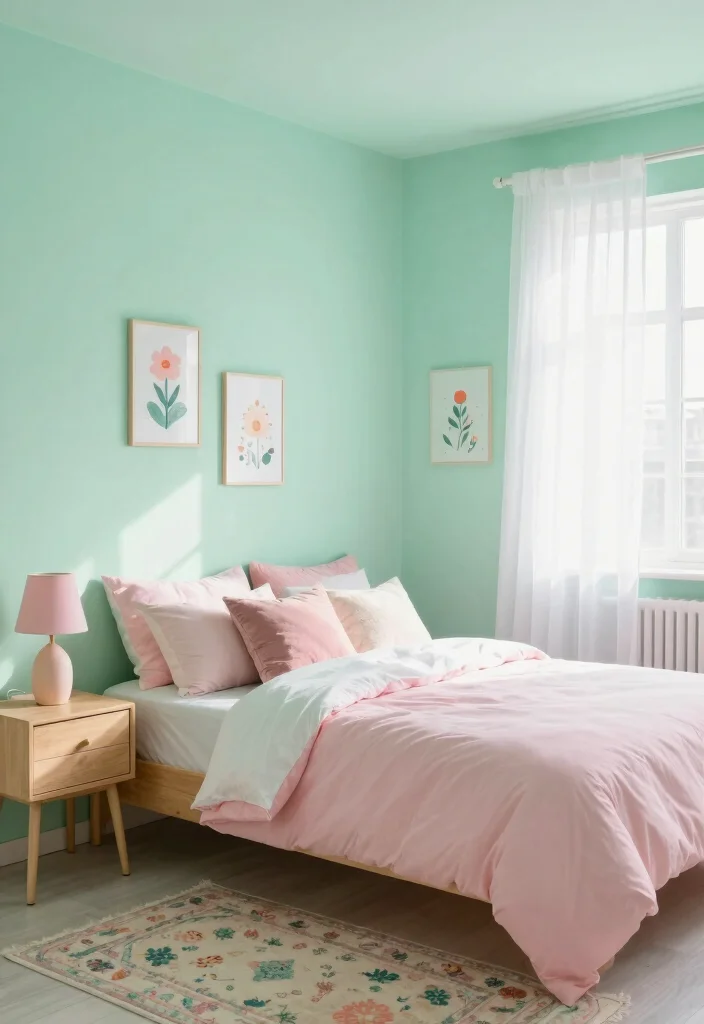 16 Wall and Ceiling Same Color Ideas With Seamless Style 3 16 Wall and Ceiling Same Color Ideas With Seamless Style - 3. Soft Pastel Bliss 1