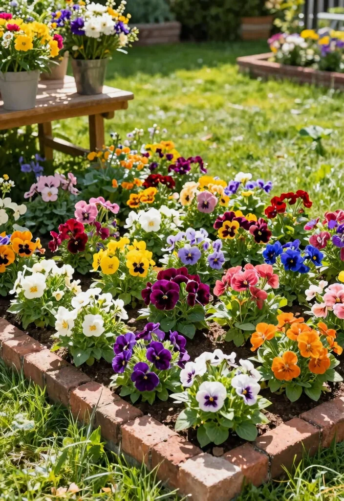 17 Brick Raised Garden Beds Ideas With Classic Structure - 11. Edible Flower Garden 1