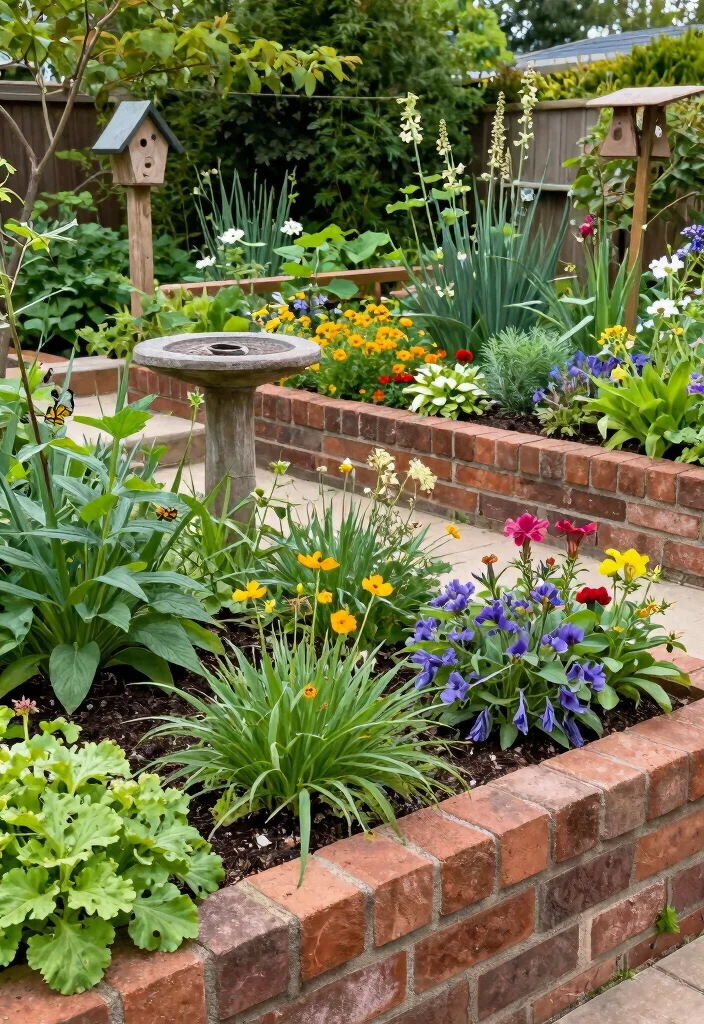 17 Brick Raised Garden Beds Ideas With Classic Structure - 17. Wildlife-Friendly Garden 1
