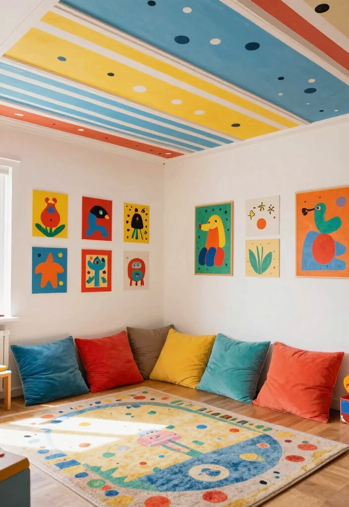 17 Ceiling Panels Ideas With Texture & Depth - 11. Painted Ceiling Panels 1