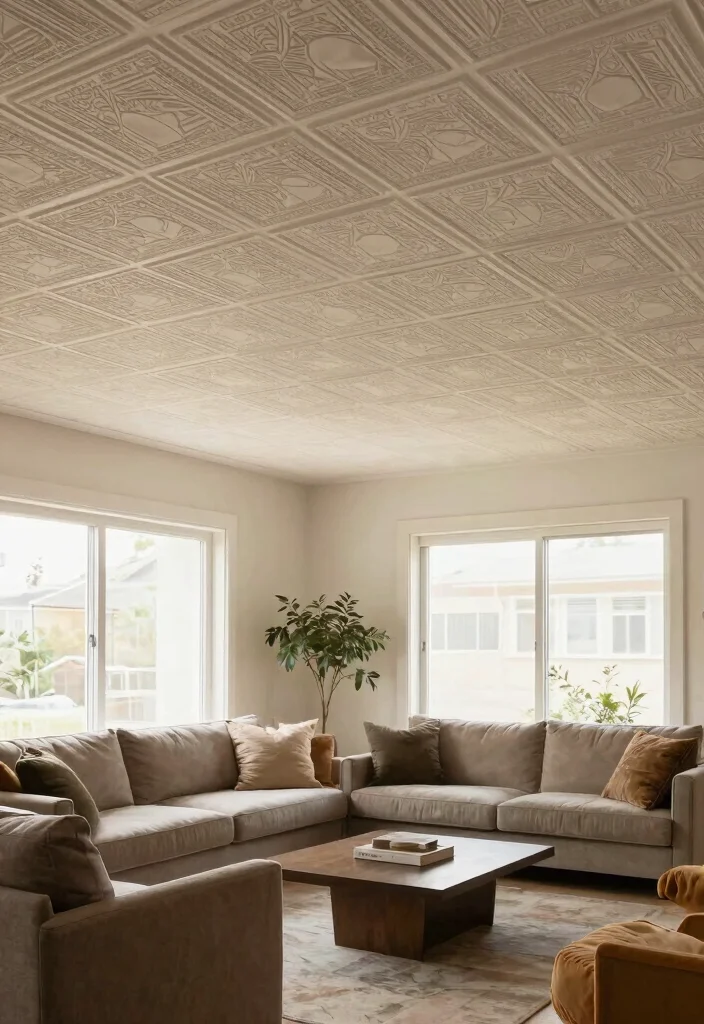 17 Ceiling Panels Ideas With Texture & Depth - 13. Acoustic Ceiling Tiles 1
