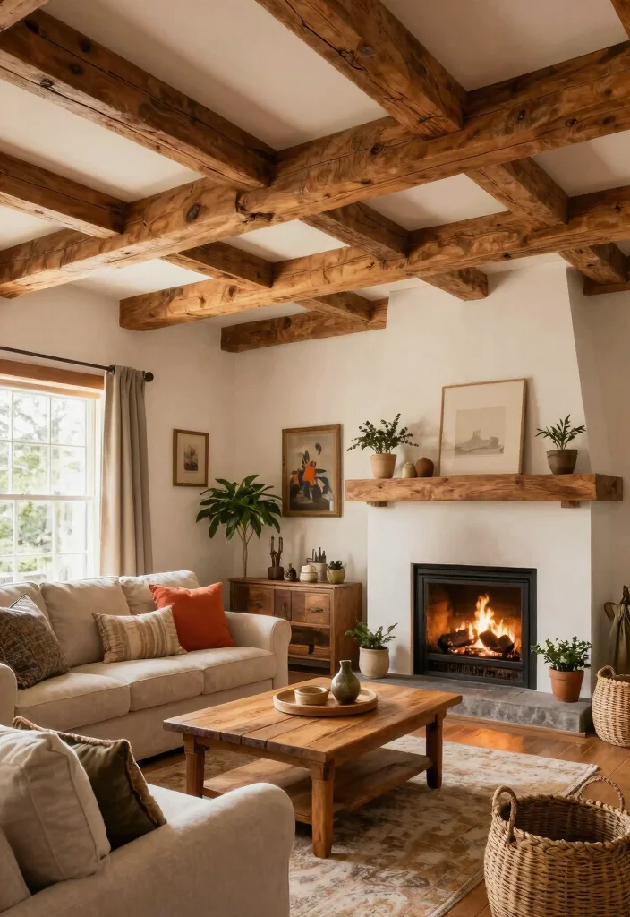 17 Ceiling Panels Ideas With Texture & Depth - 8. Faux Beams 1
