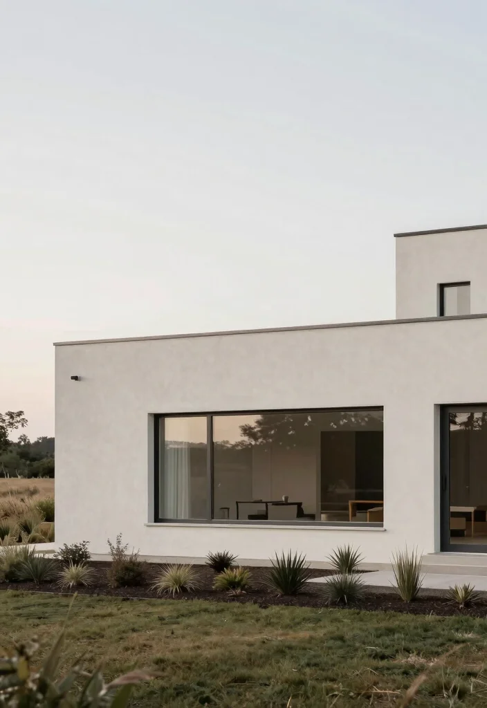 17 Contemporary Farmhouse Exterior Ideas With Modern Edge - 13. Minimalist Features 1