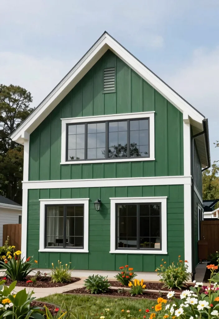 17 Contemporary Farmhouse Exterior Ideas With Modern Edge - 2. Bold Color Choices 1