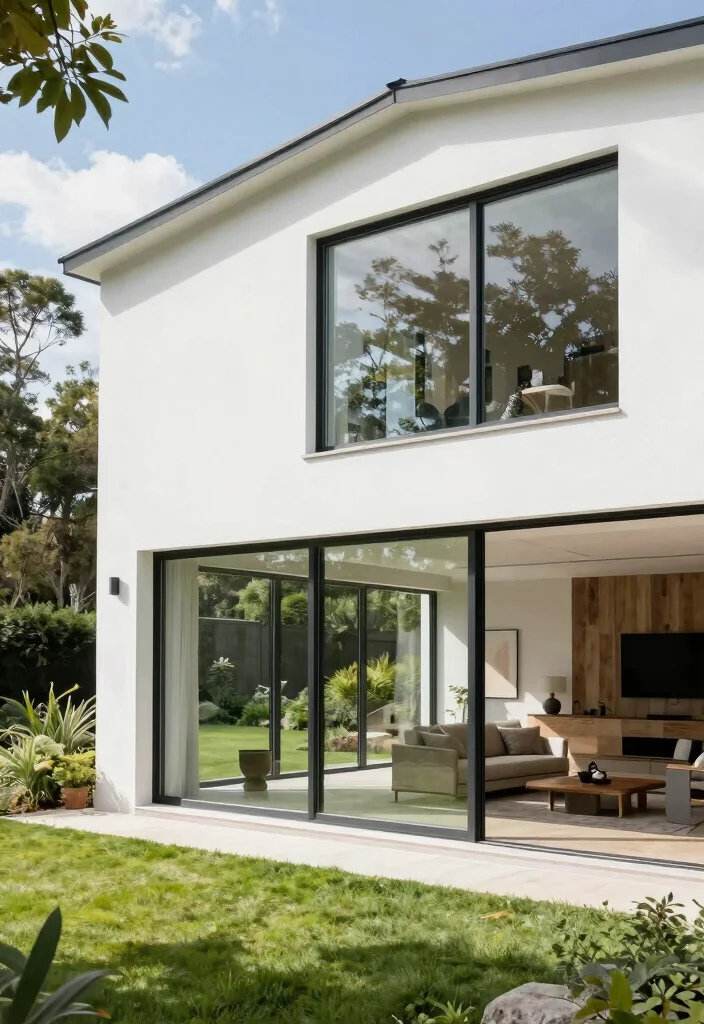 17 Contemporary Farmhouse Exterior Ideas With Modern Edge - 5. Expansive Windows 1