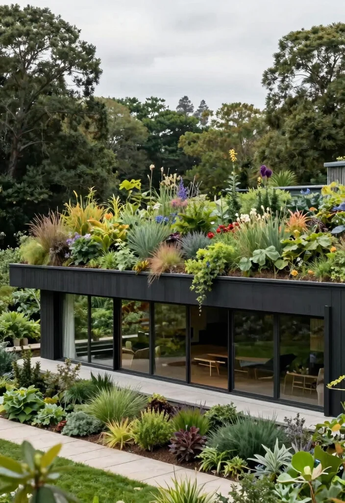 17 Contemporary Farmhouse Exterior Ideas With Modern Edge - 6. Green Roofs 1