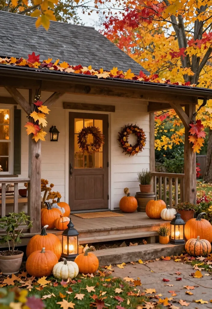 17 Cottage Landscaping Front Yard Ideas With Storybook Charm - 16. Seasonal Decor 1