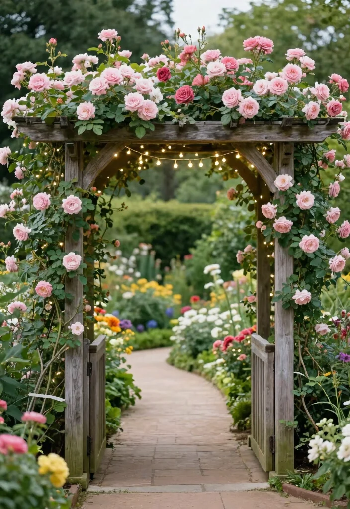 17 Cottage Landscaping Front Yard Ideas With Storybook Charm - 5. Vintage Garden Arbors 1