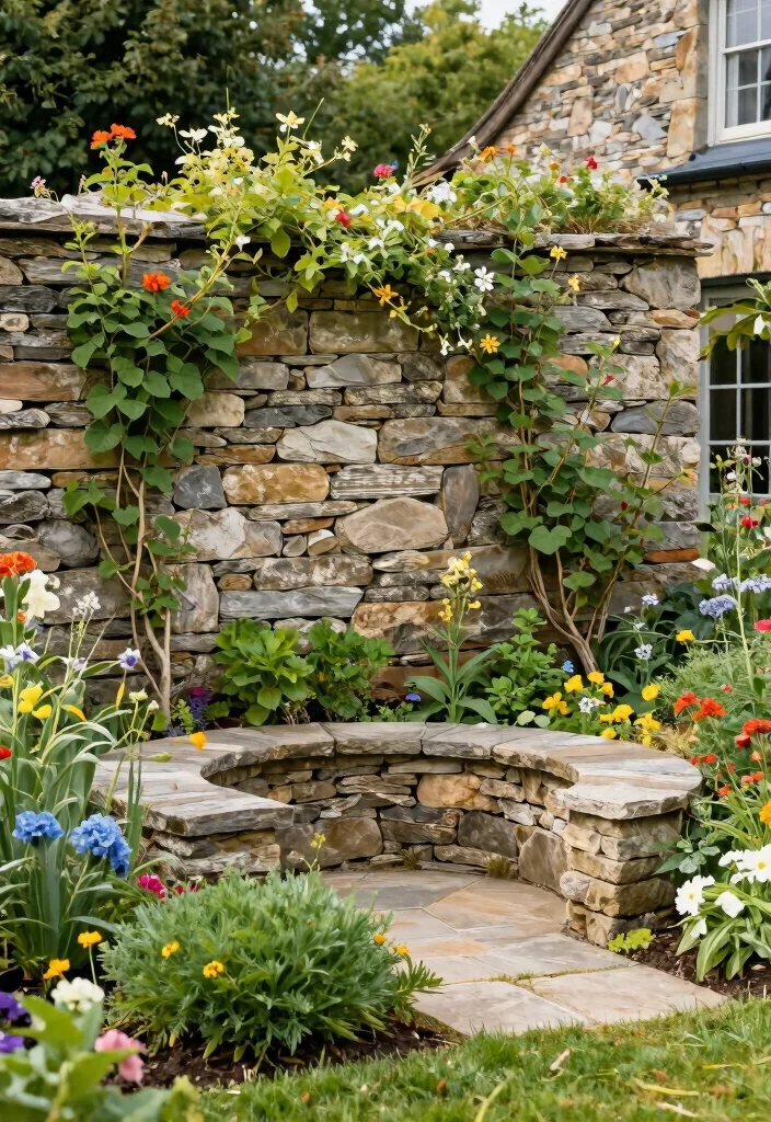 17 Cottage Landscaping Front Yard Ideas With Storybook Charm - 6. Rustic Stone Features 1