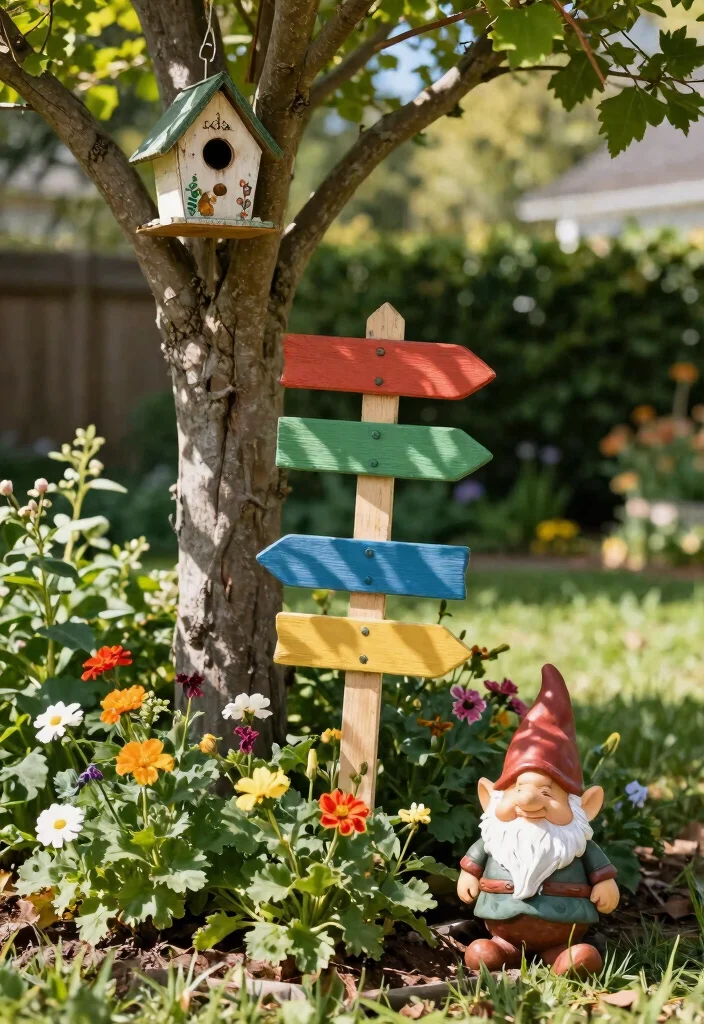 17 Cottage Landscaping Front Yard Ideas With Storybook Charm - 7. Charming Garden Ornaments 1