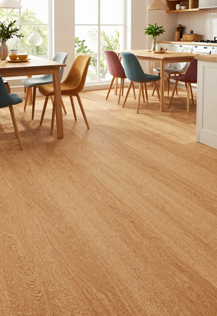 17 Farmhouse Kitchen Flooring Ideas With Natural Texture - 6. Eco-Friendly Cork Flooring 1