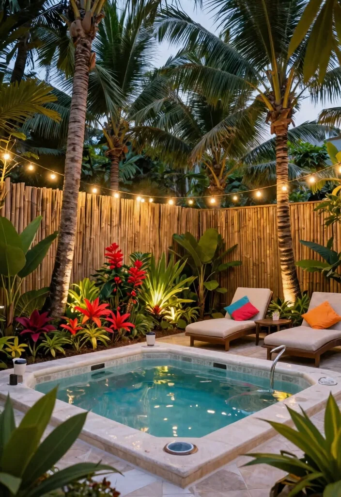 17 Jacuzzi on Terrace Ideas With Spa Luxury Feel - 1. Tropical Oasis Retreat 1