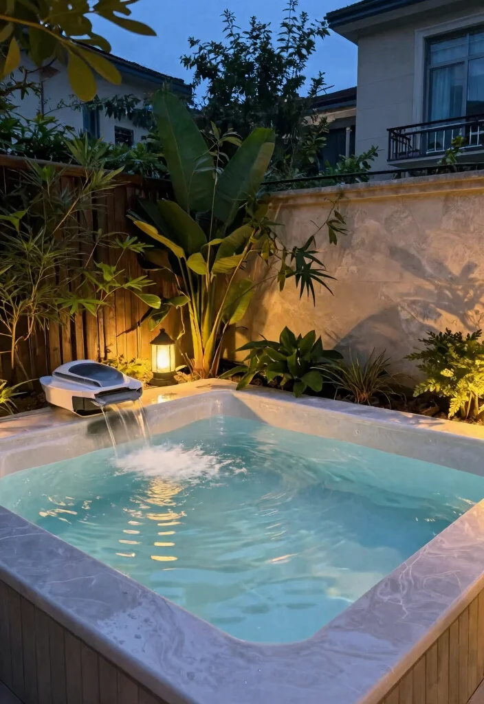 17 Jacuzzi on Terrace Ideas With Spa Luxury Feel - 12. Artistic Water Features 1