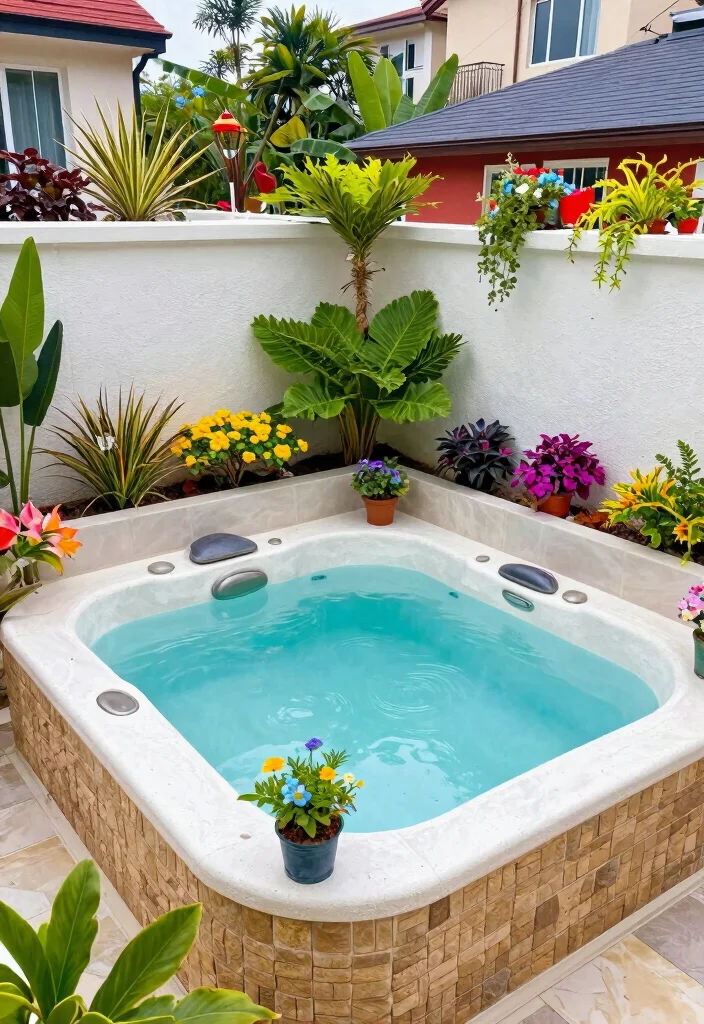 17 Jacuzzi on Terrace Ideas With Spa Luxury Feel - 17. Seasonal Decor for Year-Round Appeal 1