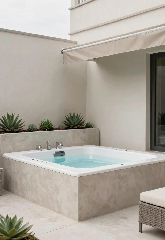 17 Jacuzzi on Terrace Ideas With Spa Luxury Feel - 2. Modern Minimalist Design 1