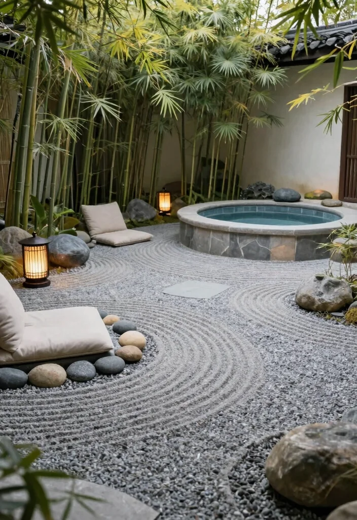 17 Jacuzzi on Terrace Ideas With Spa Luxury Feel - 5. Zen Garden Terrace 1