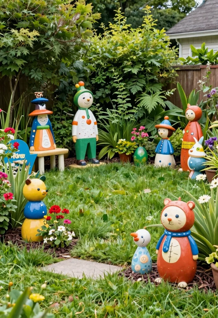 17 Landscaping Small Front Yard Ideas That Maximize Space - 17. Infuse Personality with Art and Decor 1