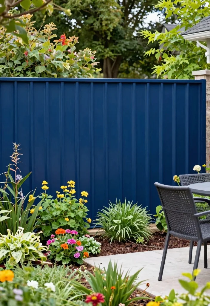 17 Metal Panel Fence Ideas With Contemporary Style - 11. Contrast with Nature 1