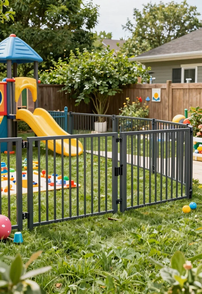 17 Metal Panel Fence Ideas With Contemporary Style - 17. Family-Friendly Fencing 1