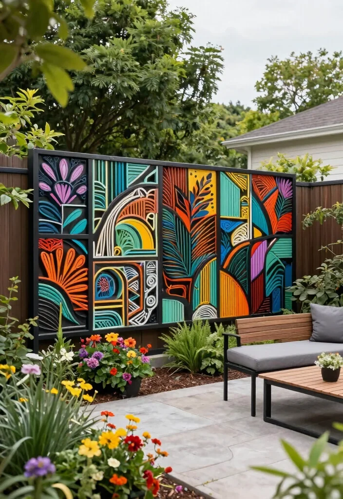 17 Metal Panel Fence Ideas With Contemporary Style - 9. Artistic Installations 1