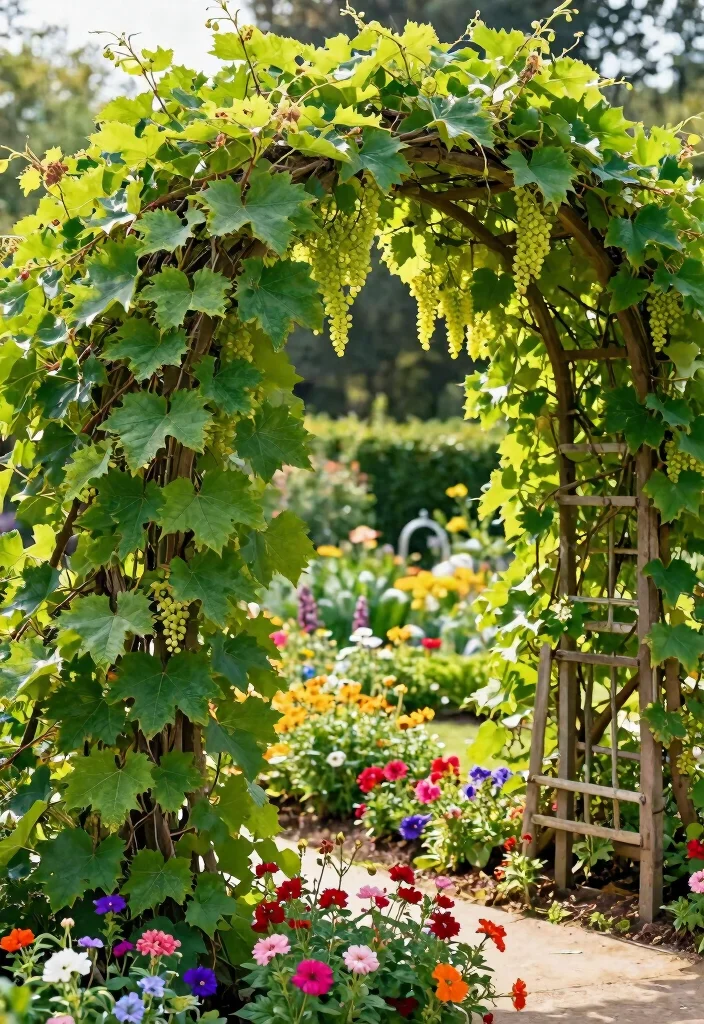 17 Muscadine Trellis Ideas With Rustic Vineyard Vibes - 10. The Arching Trellis Design 1