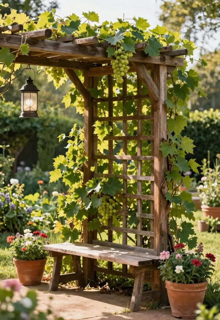 17 Muscadine Trellis Ideas With Rustic Vineyard Vibes - 13. The Country-Style Trellis 1