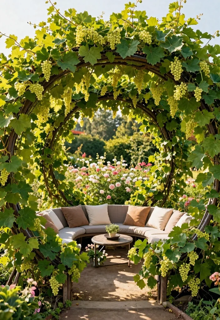 17 Muscadine Trellis Ideas With Rustic Vineyard Vibes - 14. The Circular Garden Trellis 1
