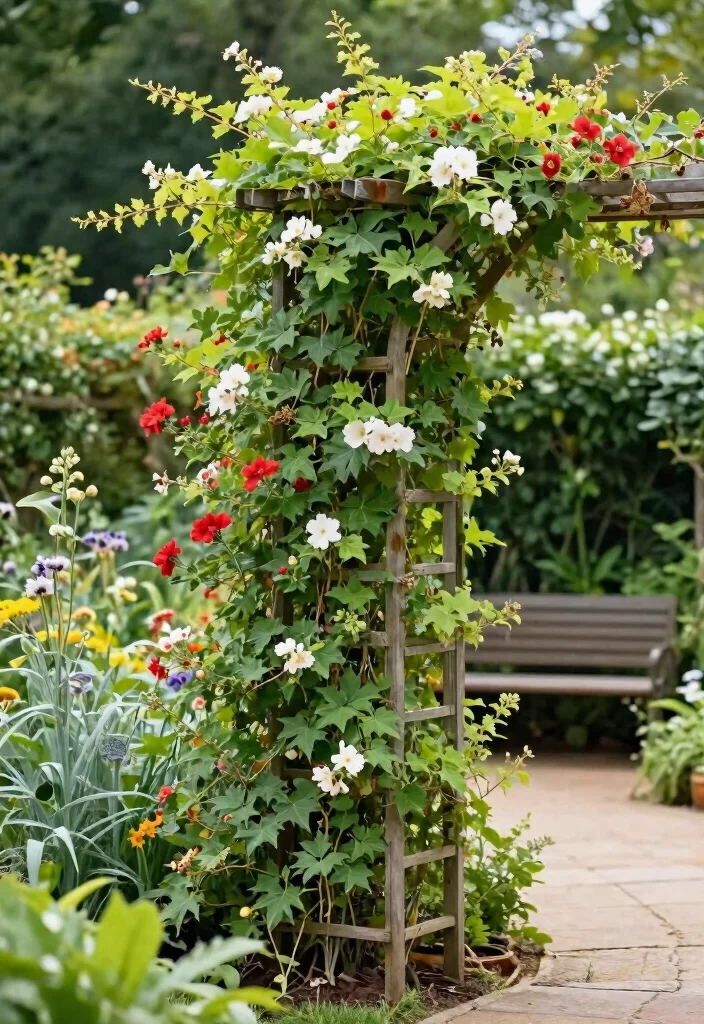 17 Temporary Privacy Fence Ideas That Look Stylish - 12. Trellis with Climbing Vines 1