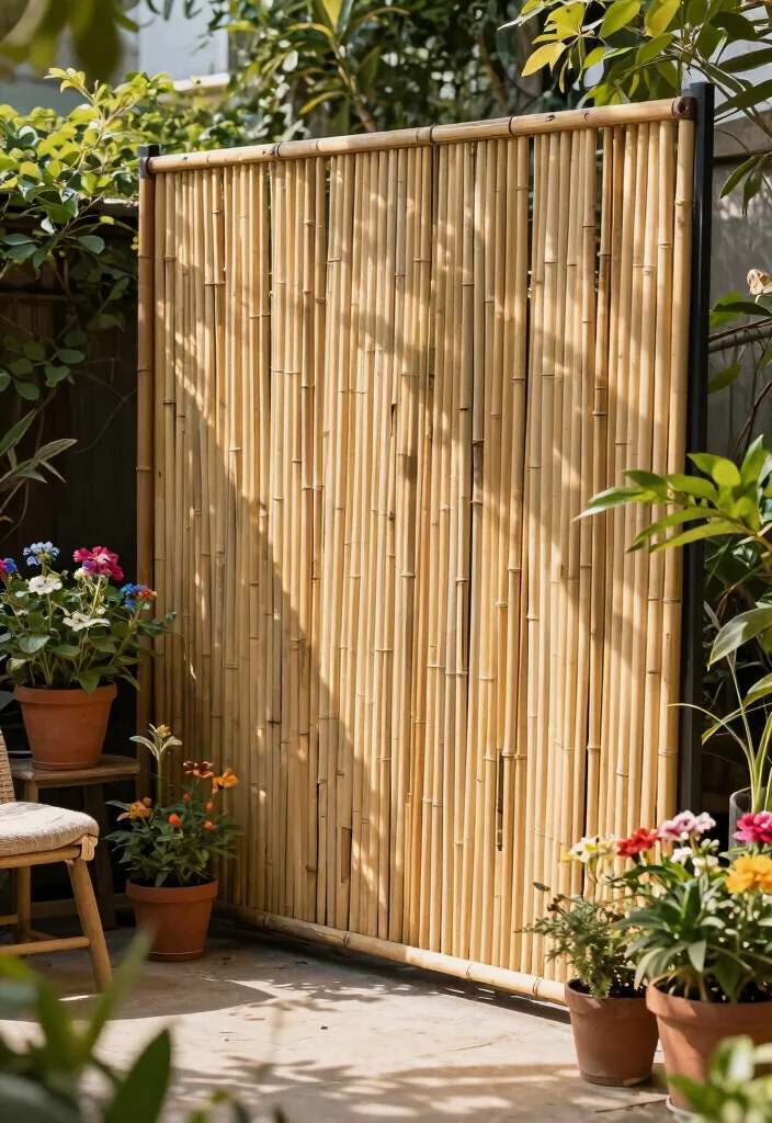 17 Temporary Privacy Fence Ideas That Look Stylish - 3. Bamboo Screens 1