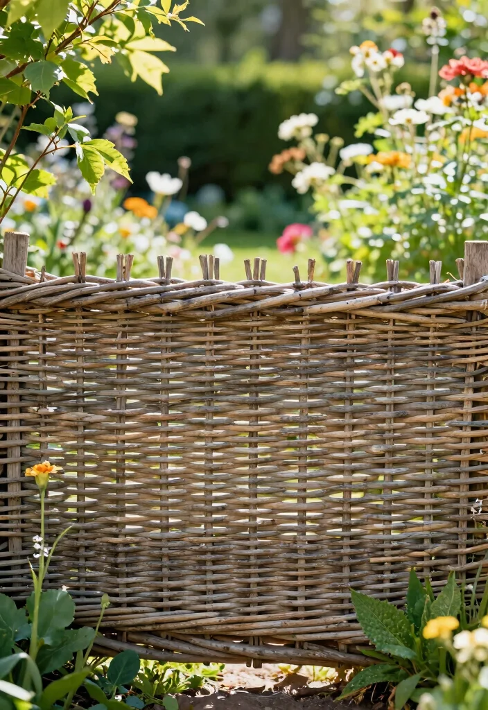 17 Temporary Privacy Fence Ideas That Look Stylish - 5. Woven Willow Fencing 1
