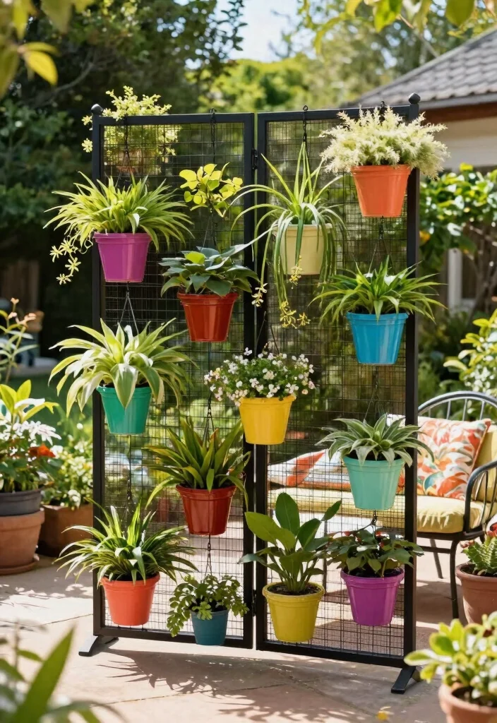 17 Temporary Privacy Fence Ideas That Look Stylish - 8. Privacy Screens with Hanging Plants 1